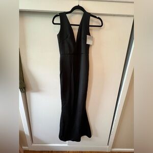 NWT Misguided Petite Black Gown Sleeveless Dress Size 4